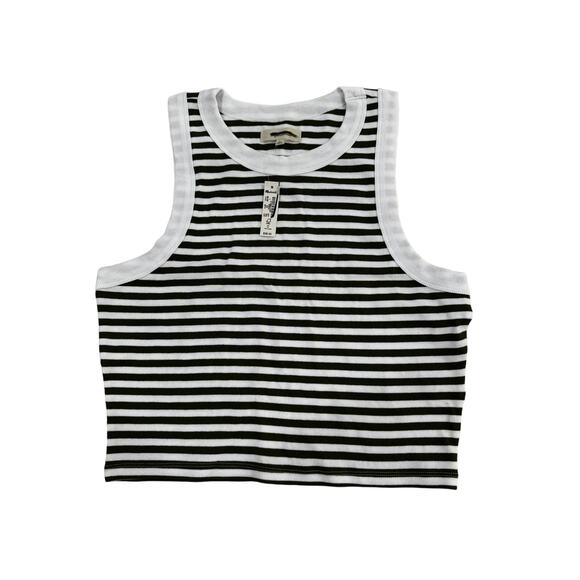 Madewell Tops - Madewell Ribbed Cutaway Crop Tank L